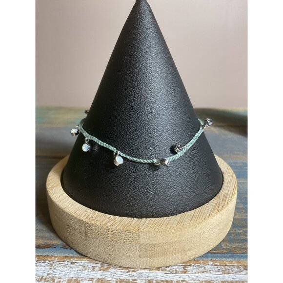 Pura Vida Beaded String Bracelet Adjustable Light Blue - Picture 1 of 4